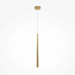 Suspension LED design dorée - 1 tige verticale AURORA