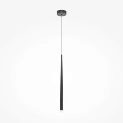 Suspension LED design noire - 1 tige verticale AURORA