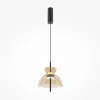 Suspension LED moderne - verre ambré silhouette cloche NORA