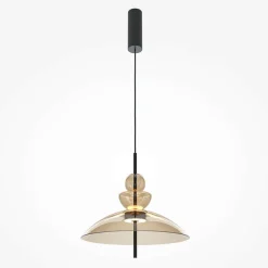 Suspension LED moderne - verre ambré silhouette dôme NORA
