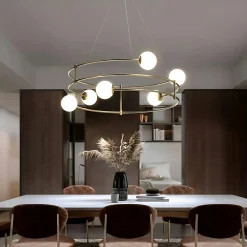 Suspension moderne - 6 globes sur structure spirale DELTONA