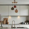 Suspension moderne 3 abat-jour tressés multicolores AROSA