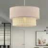 Suspension moderne - double abat-jour sable ZURICH