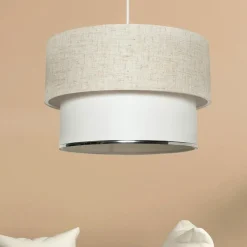 Suspension moderne - double abat-jour sable ZURICH