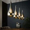 Suspension moderne 4 lampes gouttes verre chromé RALF