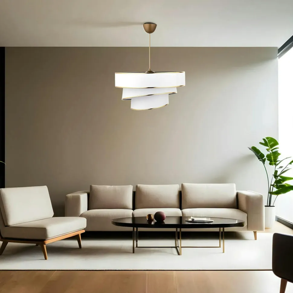 Suspension moderne blanche - abat-jour triple, moderne ZURICH