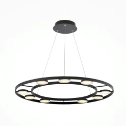 Suspension moderne chandelier – 9 disques noirs OCALA
