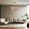Suspension moderne couleur blush – abat-jour triple ZURICH