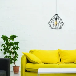 Suspension moderne dorée 4 globes verre ambré SIERRE