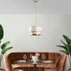 Suspension moderne en tissu - crème et or ZURICH