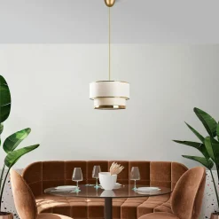 Suspension moderne en tissu – double abat-jour ZURICH