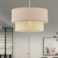Suspension moderne en tissu – double abat-jour ZURICH