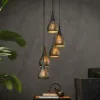 Suspension moderne goutte 5 lampes ajourées RALF