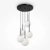 Suspension moderne noir & blanc – 5 globes en grappe DELTONA