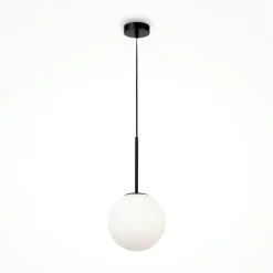 Suspension moderne noir & blanc – 5 globes en grappe DELTONA