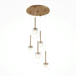 Suspension moderne noir & blanc – 5 globes en grappe DELTONA