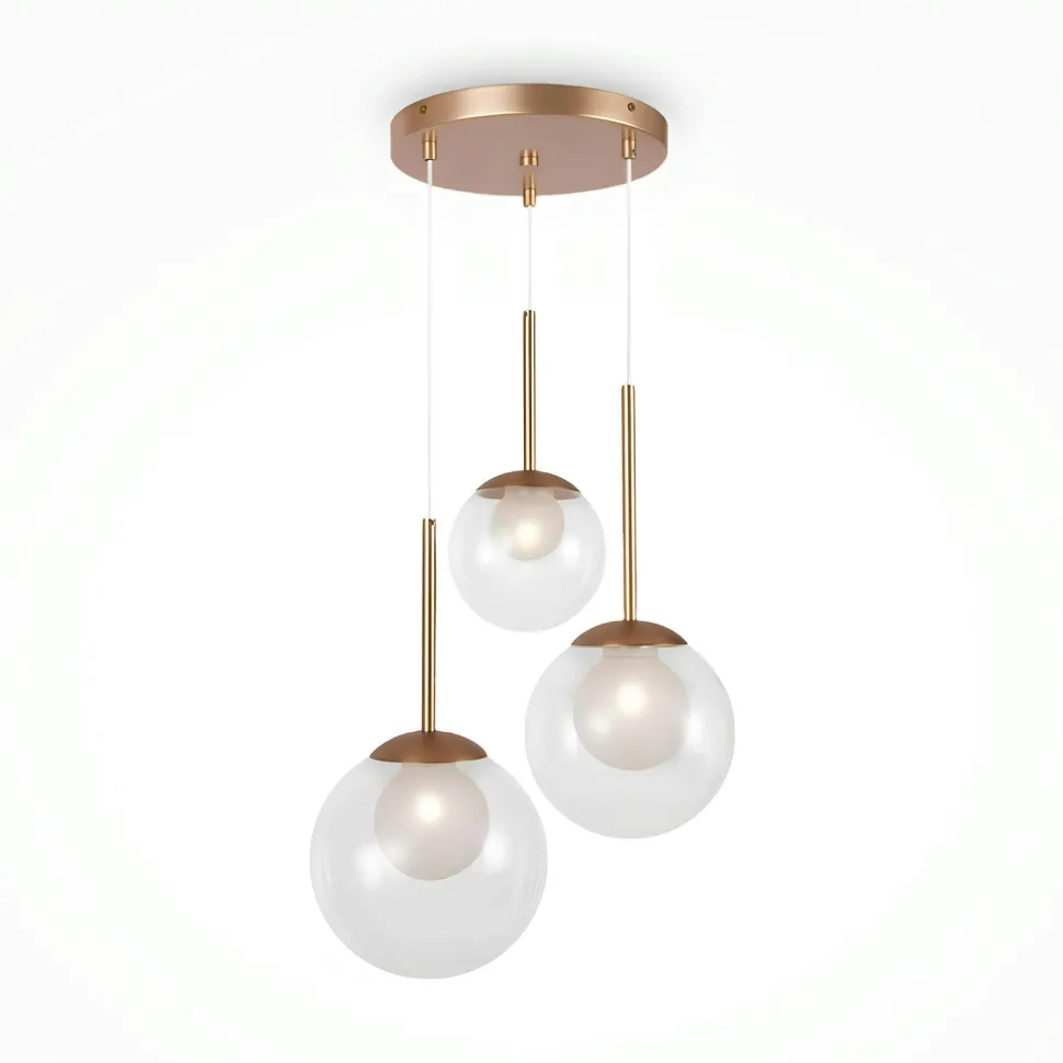 Suspension moderne noir & blanc – 5 globes en grappe DELTONA