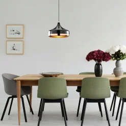 Suspension moderne noire et cuivre forme évasée SILE
