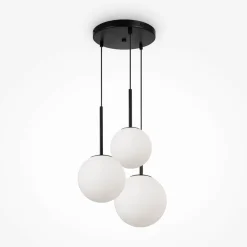 Suspension moderne noire - 3 globes en grappe DELTONA