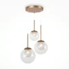 Suspension moderne verre & or - 3 globes en grappe DELTONA