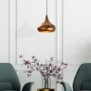 Suspension métal effet cuivre brossé – forme goutte SILE