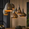 Suspension multiple 7 lampes en métal brun sombre JAVA