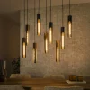 Suspension noire 9 abat-jour forme tube RALF