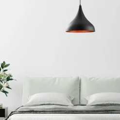 Suspension noire brossée – intérieur brun doré, 41 cm SILE