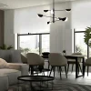 Suspension noire design – abat-jour pliés, 8 lampes LENORE