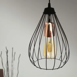 Suspension noire filaire design ERZIN