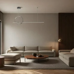 Suspension noire LED – 1 barre verticale design SALEM