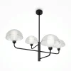 Suspension noire moderne – 4 dômes verre & opalin WINDER