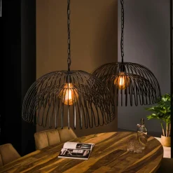 Suspension salle à manger indus 2 lampes forme dôme RALF