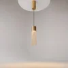 Suspension moderne LED – cylindre & franges dorées AMOS