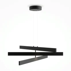 Suspension noire LED – barres origami superposées SALEM