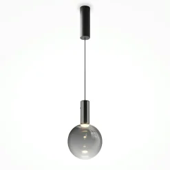 Suspension verre soufflé LED – globe noir fumé DELTONA