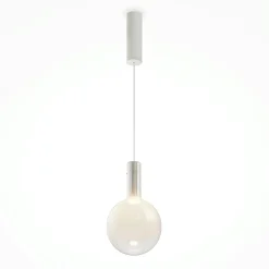 Suspension verre soufflé LED – globe blanc crémeux DELTONA