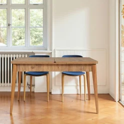 Table à manger blanche extensible Ø100-131 cm ORINA