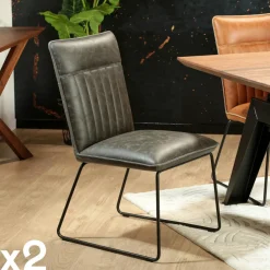 Table à manger bois métal pied croisé 200 cm VOLGA
