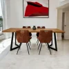 Table à manger bois recyclé teck pied accent 220 cm CLEVELAND