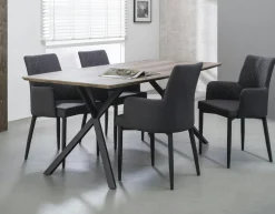 Table à manger contemporaine effet chêne antique 190 cm HELSINKI