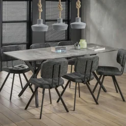 Table à manger contemporaine effet béton 190 cm HELSINKI