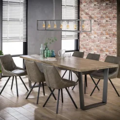 Table à manger contemporaine bois métal 230 cm LUCKNOW