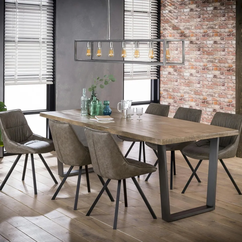 Table à manger contemporaine bois métal 230 cm LUCKNOW