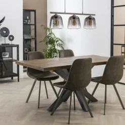 Table à manger contemporaine bois métal 230 cm LUCKNOW