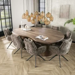 Table à manger design en bois d'acacia massif forme rectangulaire 300 cm MYSORE