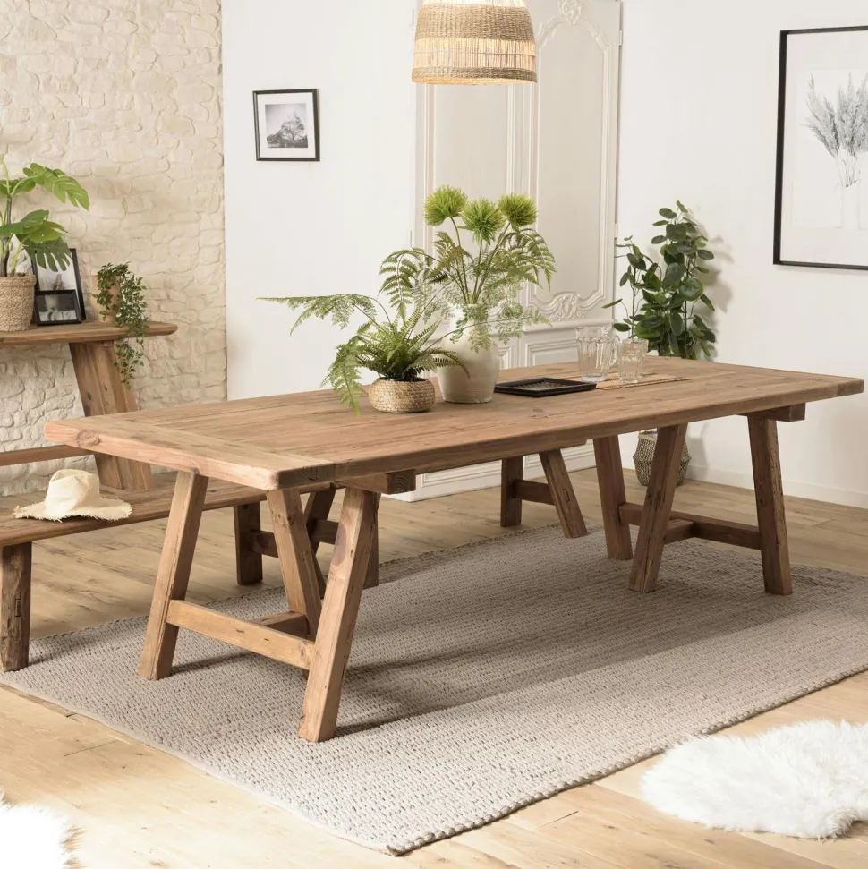 Table à manger en bois de pin recyclé 200 cm DENVER