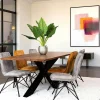 Table à manger en bois de chêne bordures naturelles 200 cm OKA