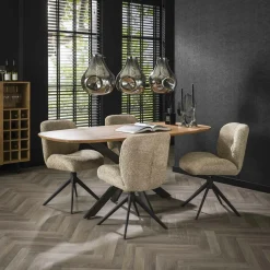 Table à manger en bois massif d'acacia avec bords arrondis 180 cm MELBOURNE