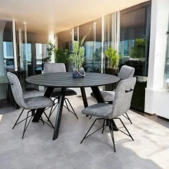 Table à manger en céramique noire mate 200 cm BERGAME